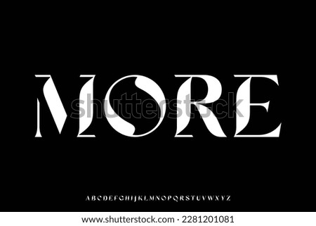 Unique elegant decorative serif font vector illustration