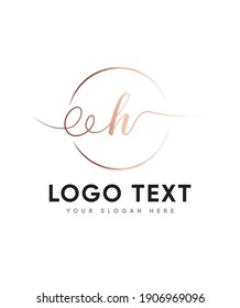 A unique and elegant fell  handwritten letter type H logo template, vector logo for business and company identity