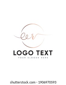 A unique and elegant fell  handwritten letter type R logo template, vector logo for business and company identity