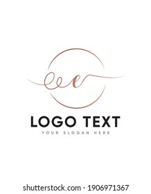 A unique and elegant fell  handwritten letter type E logo template, vector logo for business and company identity