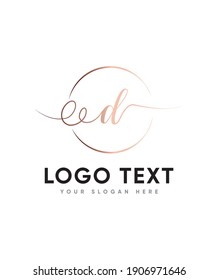 A unique and elegant fell  handwritten letter type D logo template, vector logo for business and company identity