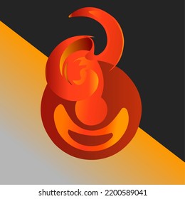 Unique and elegant fire icon logo or symbol