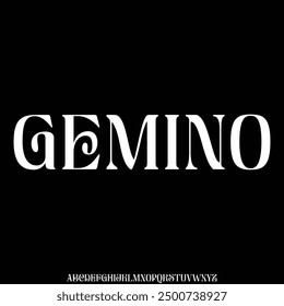unique and elegant font vector type set