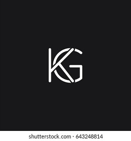  Unique elegant innovative  connected industrial brand black and white color KG GK K G initial based letter icon logo 