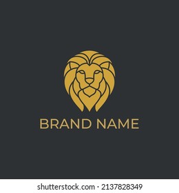Unique elegant luxury lion logo design icon vector illustration