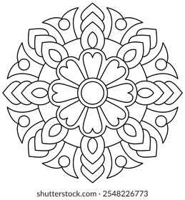 design exclusivo e elegante mandala para colorir página do livro, arte criativa mandala para arte de parede, design de hena

