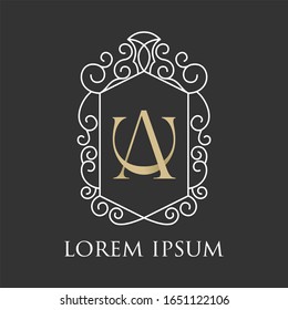 unique Elegant motif or art with letter AC or CA serif font image graphic icon logo design abstract concept vector stock. can be used as corporate symbol or related to luxury or initial