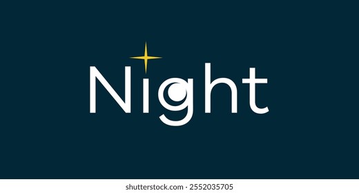 Design exclusivo e elegante logotipo noturno, lua e logotipo estrela para a noite
