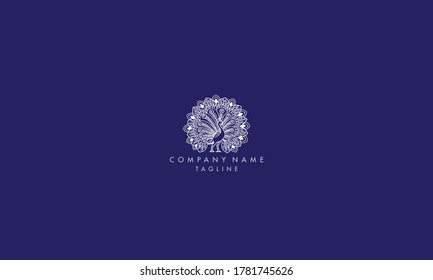 Unique and Elegant peacock logo icon concept, Vector template	