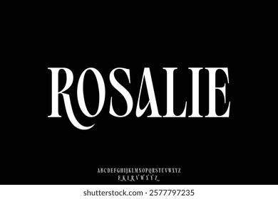 Unique elegant serif alphabet display font vector with alternate style