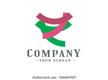 Unique, elegant, simple, abstract company logo design with 2 colors