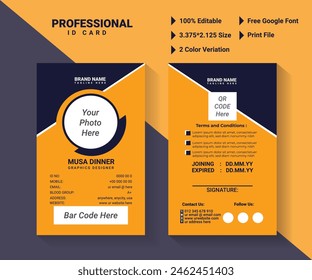 Unique Elegant and Simple Graphics Design. Professional Visiting Card Design. Creative Modern ID Card Design