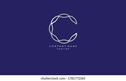 Icono de la letra C de estilo único y elegante para bodas, negocio decorativo.	