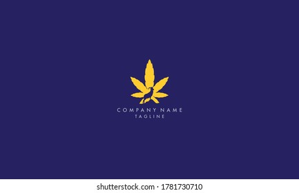  Unique and elegant style vector illustration of goat with cannabis leaf.	