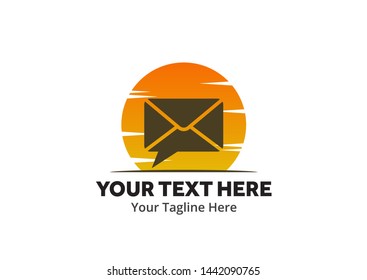 unique email message simple logo creative design in flat style with color . email message logo creative design for apps and identity business
