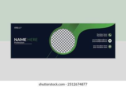 Unique email signature design by ellipse and organic shape