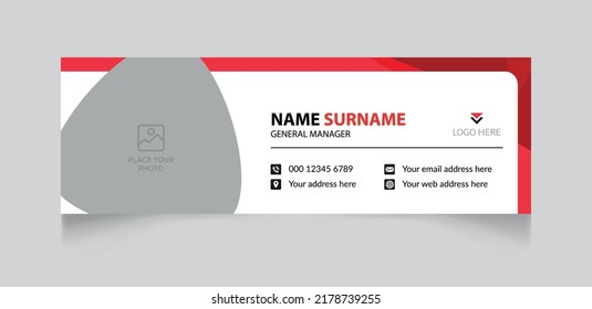 Unique Email Signatures Template Vector Design. Professional Email Signature Template Modern and Minimal Layout.