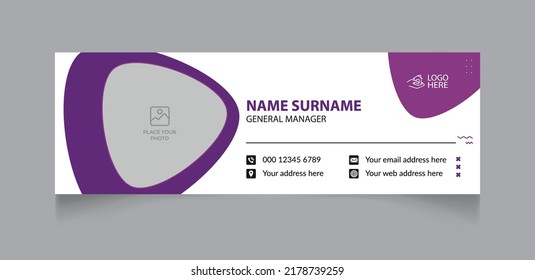 Unique Email Signatures Template Vector Design. Professional Email Signature Template Modern and Minimal Layout.