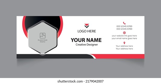 Unique Email Signatures Template Vector Design. Professional Email Signature Template Modern and Minimal Layout.