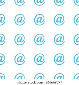 Unique Email white and blue seamless pattern for web design. Vector symbol