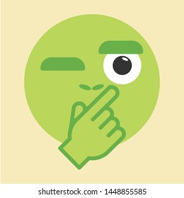 Unique emotional flat face, 
Let me think a sec. 