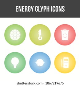 Unique Energy Glyph Vector Icon Set