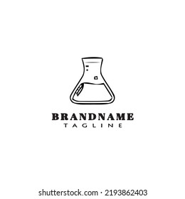 diseño del icono de la plantilla del logotipo de la caricatura de erlenmeyer única ilustración moderna negra