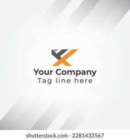 Unique EX letter logo design