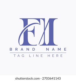 Diseño único del logotipo de la letra de EXM en un fondo blanco