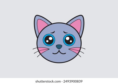 A unique and expressive vector artwork featuring a crying cat, perfect for logos, icons, and branding purposes.