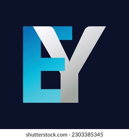 Logo de la letra EY única Plantilla vectorial de icono.