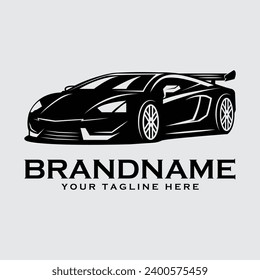 unique and eye catching sports car silhouette. cool designs suitable for all automotive industry.