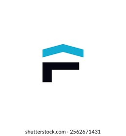 unique f logo with roof combination symbolizes construction