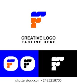 Unique F logo template design