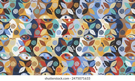 Unique fabric motifs, full of color, bohemian style, ethnic fabric motifs with soft colors. Also suitable for wall decoration and background.