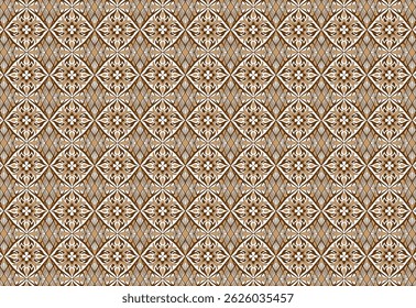 unique fabric pattern of flower bud tribal light  brown and brown with white background, fabric flower pattern,and paper pattern, seamless pattern vector. royal wallpaper or background.