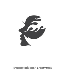 unique face woman icon vector illustration design template