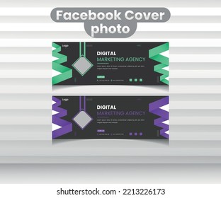 Unique Facebook Cover Photo Design Template,Modern Facebook Timeline  Banner Design,colorful Facebook Cover , Vector 10 Eps Template .