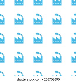 Unique Factory white and blue seamless pattern for web design. Vector symbol