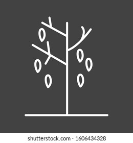 Unique Falling Leaves Vector Line Icon