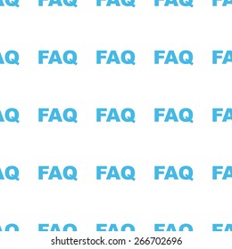 Unique Faq white and blue seamless pattern for web design. Vector symbol