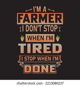 Unique Farmer Typography T-shirt Design vector