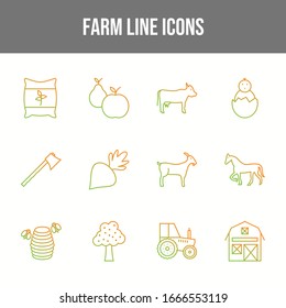 Unique Farming Line Icons Set