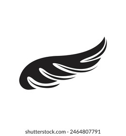 Einzigartiges Federsymbol Silhouette, Flügellogo, Flügelsymbol