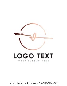 Ein einzigartiges Ambiente und schöne, handgeschriebene Briefvorlage vom Typ W Logo, Vektorlogo für Unternehmen und Firmenidentität 