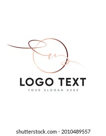 A unique feel and stunning impact and a beautiful light handwritten letter type U logo template, Vector logo for business and company identity 