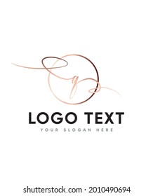 A unique feel and stunning impact and a beautiful light handwritten letter type Q logo template, Vector logo for business and company identity 