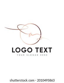 Un toque único e impactante impacto y una hermosa letra manuscrita ligera tipo A plantilla de logotipo, logotipo vector para identidad empresarial y de empresa 