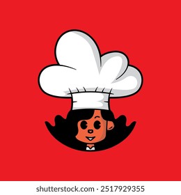 Mascote exclusivo do logotipo do chef feminino, adequado para suas necessidades_02