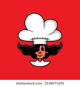 Unique female chef logo mascot, perfect for your needs